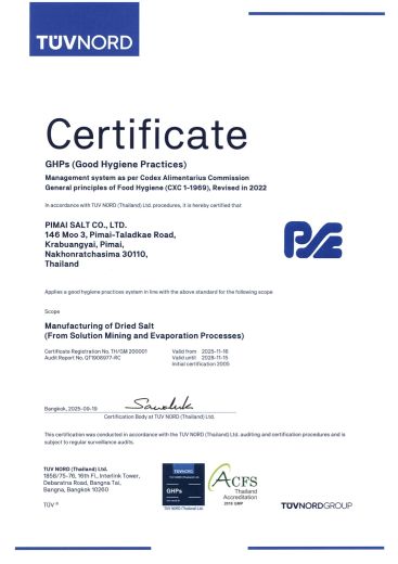 GHPs UA - Certificate Pimai Salt (ACFS)