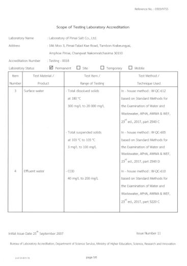 Certificate ISO1725 Issue date 27 jun 2022 - 26 Jun 2026